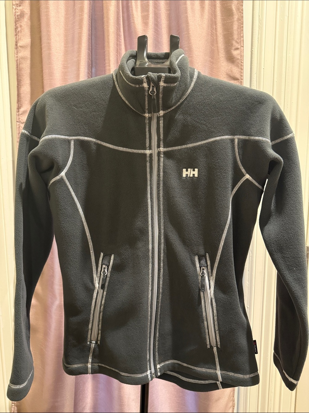 Helly Hansen Grey Fleece Full-Zip Jacket with Contrast Stitching